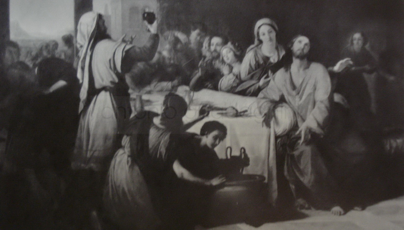 Le Nozze di Cana, 1848 - dipinto a olio su tela cm. 175x325 - santuario della Madonna delle grazie - Ardesio (BG)